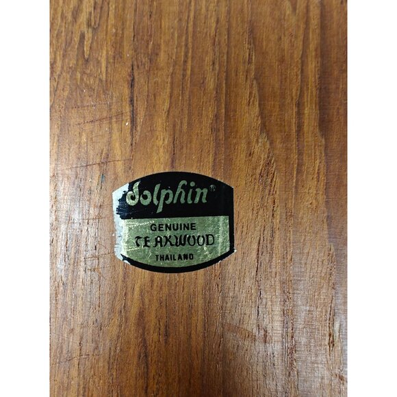 Vintage Dolphin Genuine Teak Wood Salad Bowl Set MCM Retro Wooden Decor - Picture 2 of 10